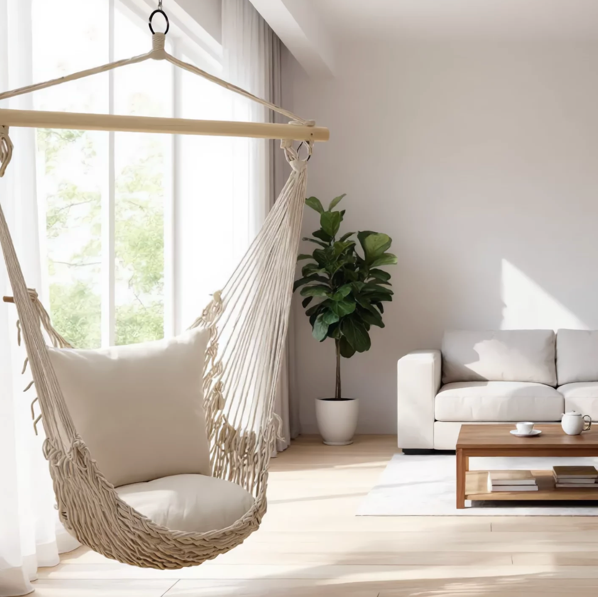 Cocoon™ – Fauteuil Suspendu Design en Coton Naturel